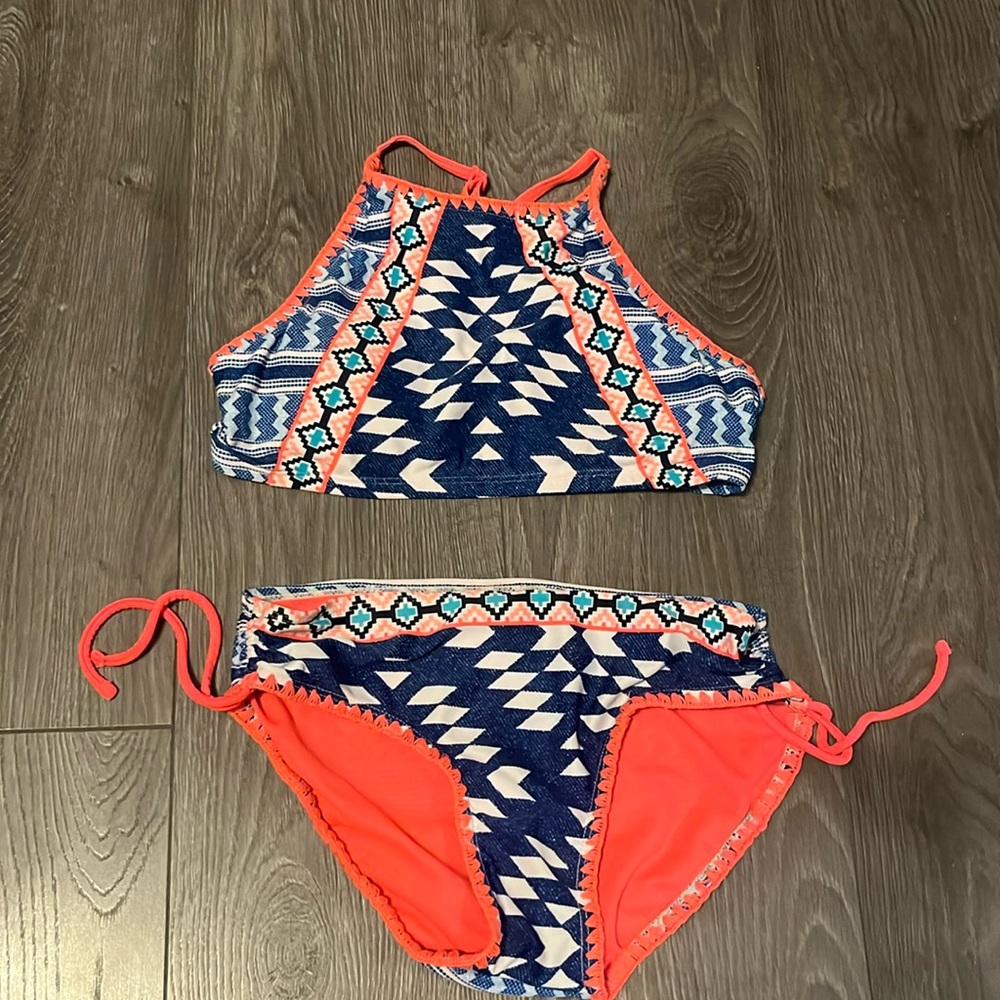 ☀️Justice bright boho bikini size 16 82 poly 18 elastane